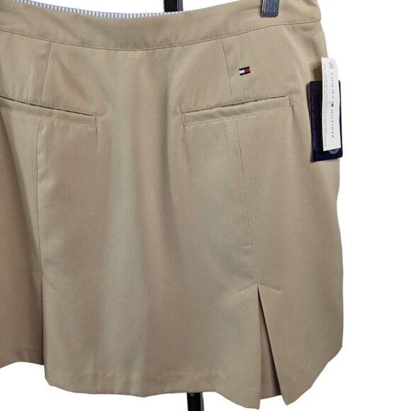 TOMMY HILFIGER GOLF Flat Front Pleated Anna Skirt Skort Khaki Size 10 - Picture 10 of 15